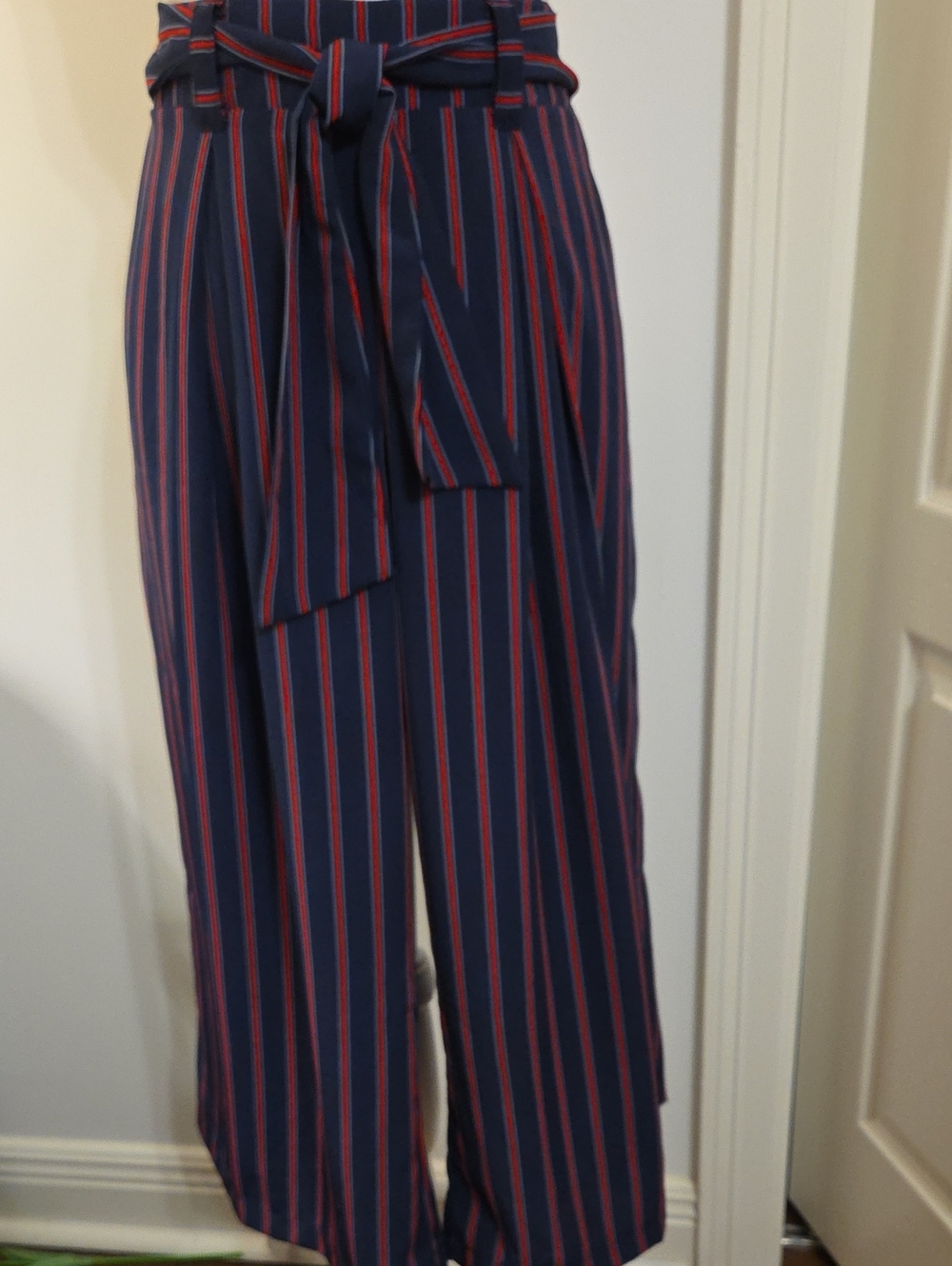 URBAN Romantics Navy and Red Striped Wide-Leg  Pants